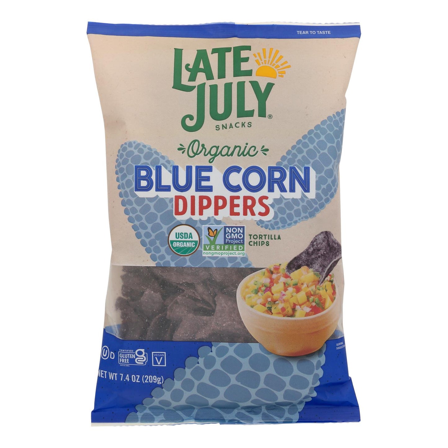 Snacks de finales de julio - Maíz Tortchp Dppr Blu - Caja de 9 - 7.4 oz
