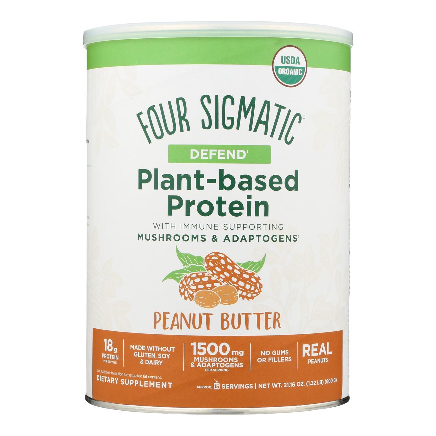 Four Sigmatic - Protein Plant Bs Mantequilla de maní - 1 unidad - 21,16 oz