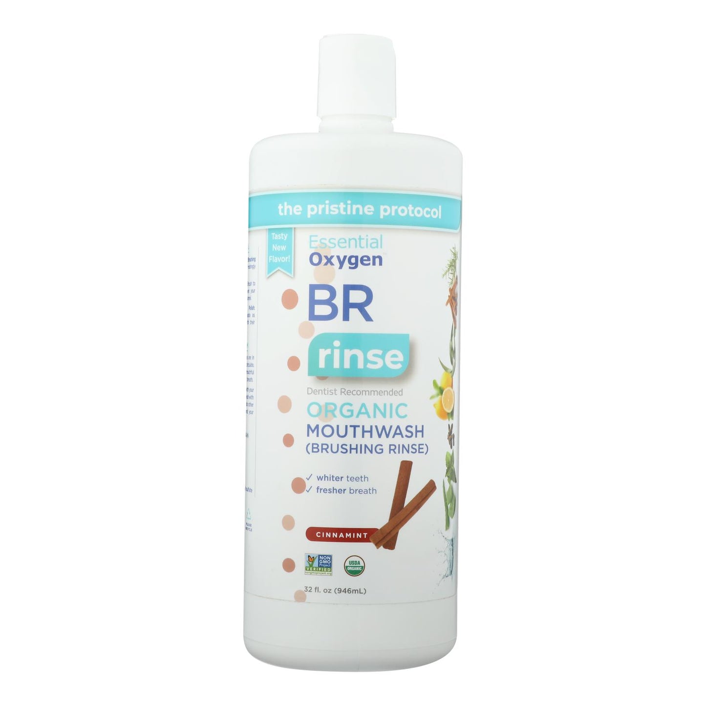 Essential Oxygen - Enjuague bucal con canela y menta - 1 unidad - 32 fz