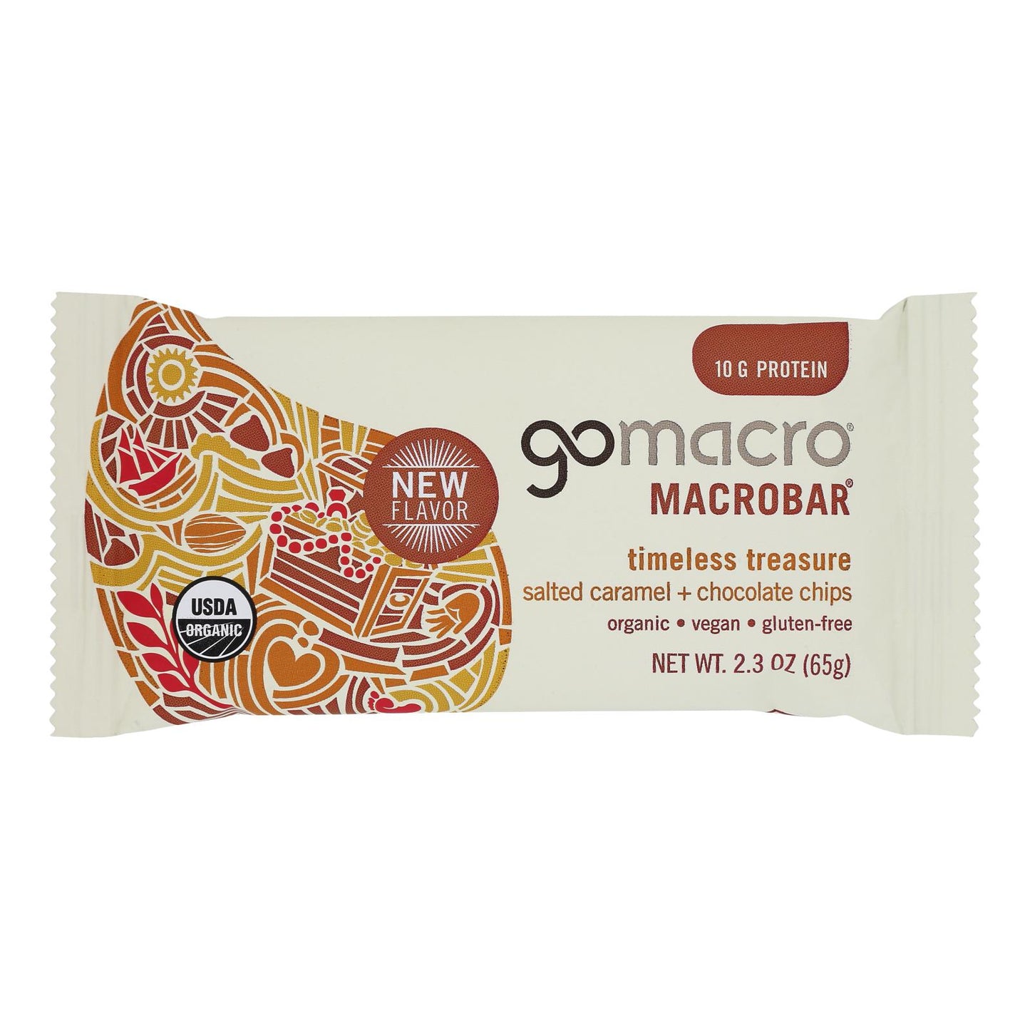 Gomacro - Barritas de caramelo salado con chips - Caja de 12 - 2,3 oz