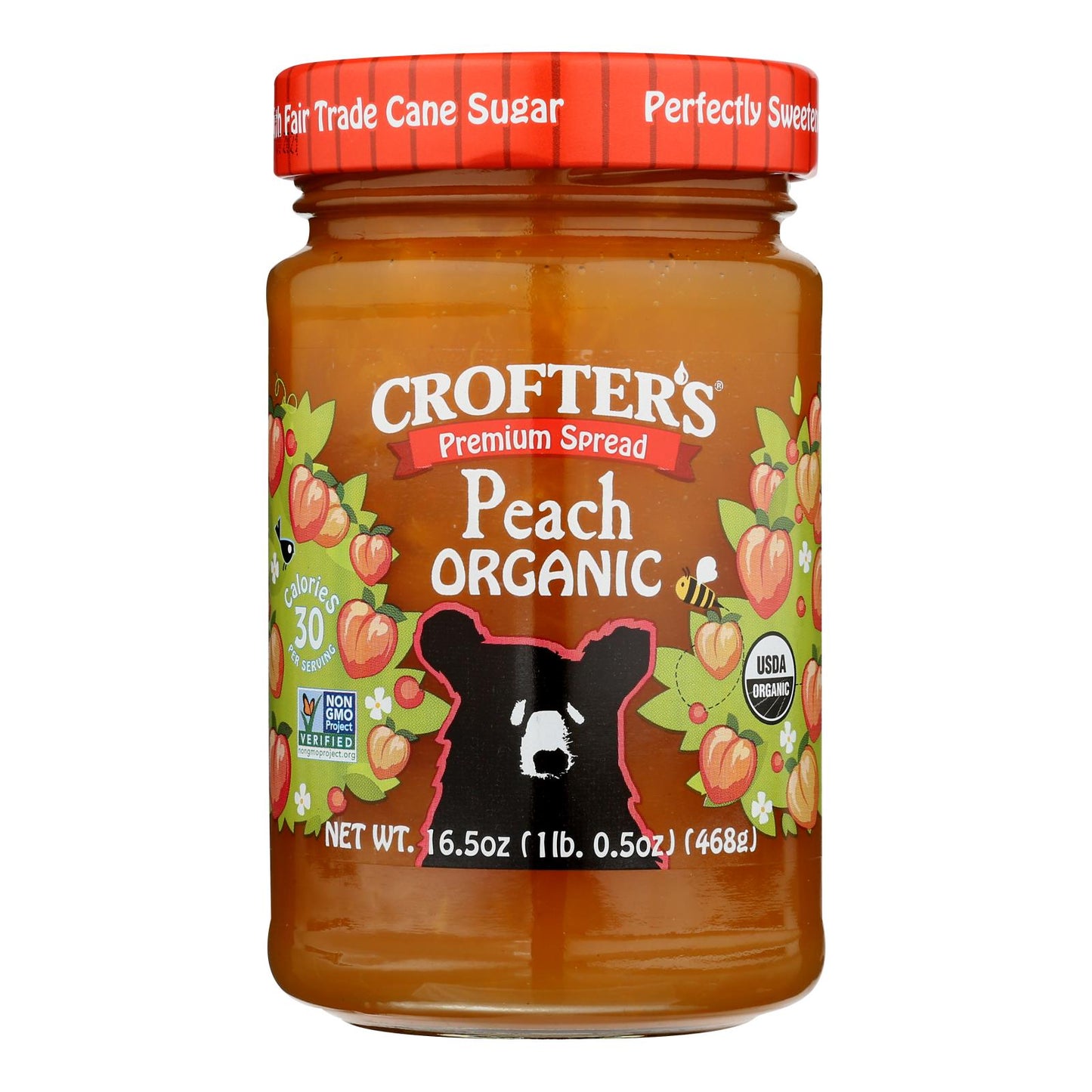 Crofters - Crema de durazno premium - Caja de 6 - 16,5 oz