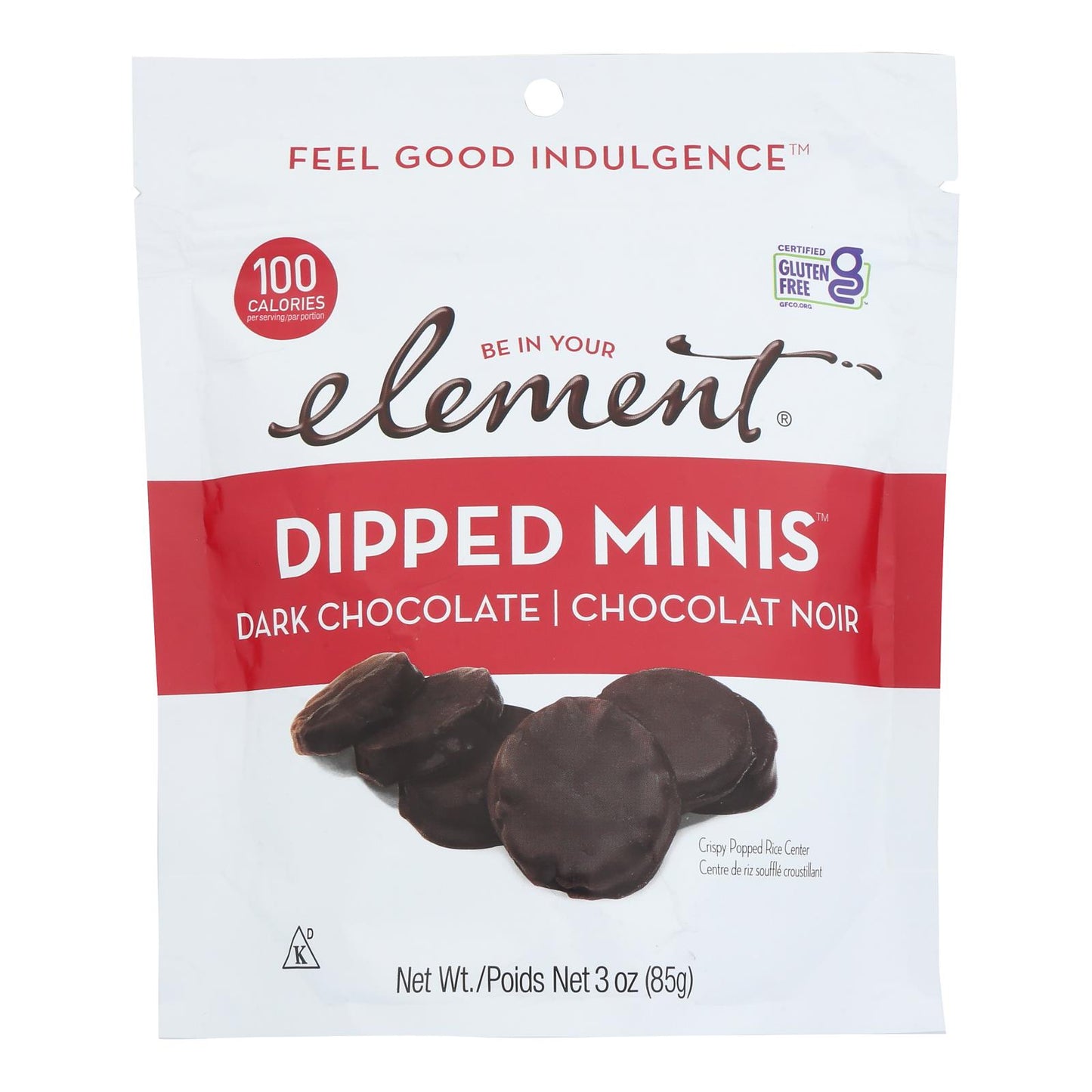 Element - Minitortitas de arroz con chocolate negro - Caja de 8 - 3 oz