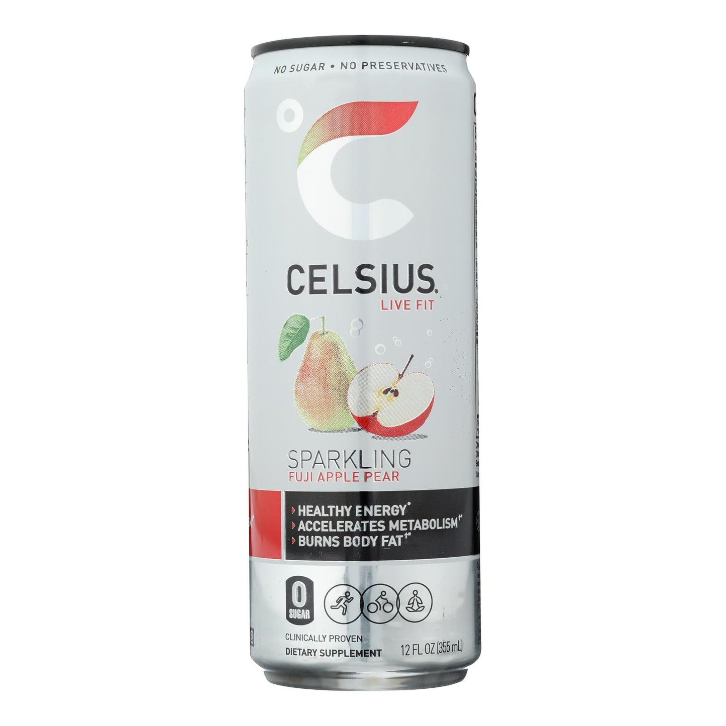 Celsius Inc. - Bebida gaseosa de manzana y pera - Caja de 12 - 12 Fz