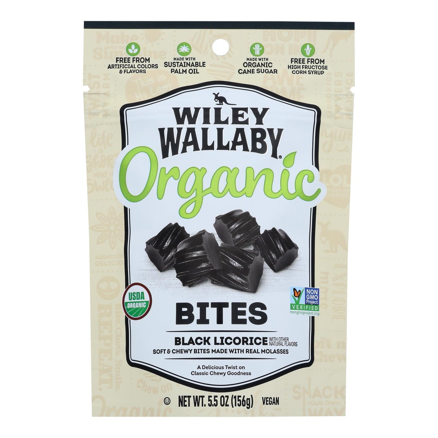 Wiley Wallaby - Bites 黑甘草 - 8 盒装 - 5.5 盎司