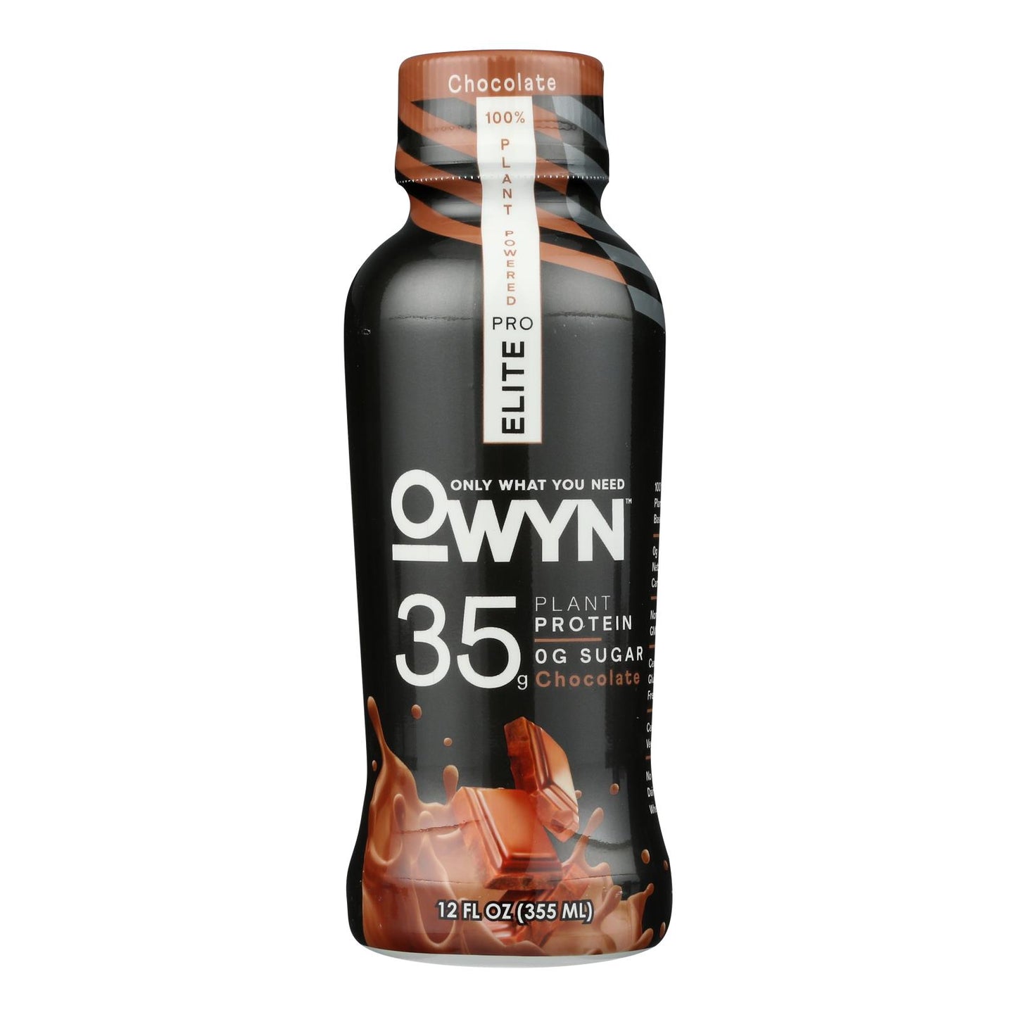Solo lo que necesitas - Proteína de chocolate negro Elite Plant - Caja de 12 - 12 Fz