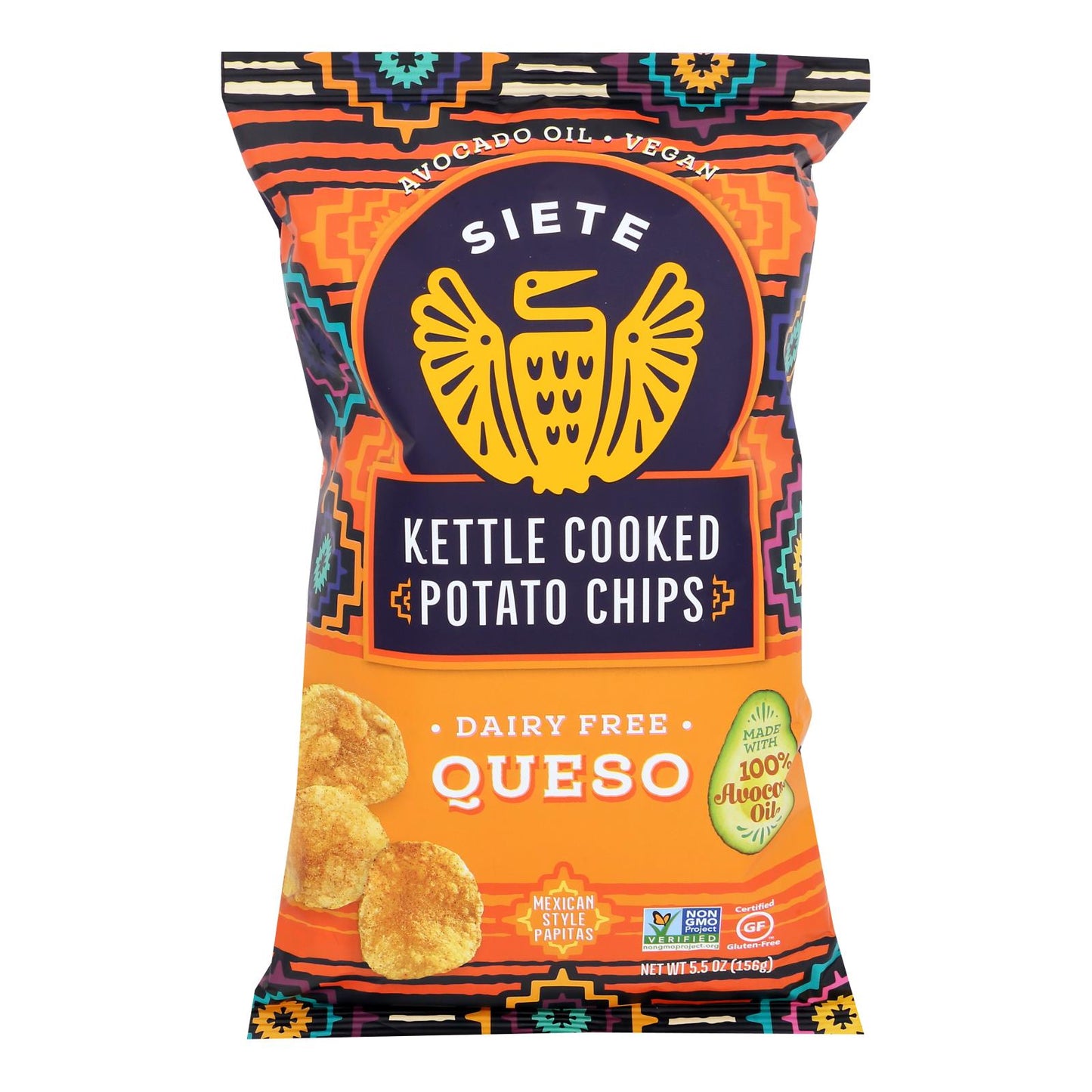 Siete - Queso Kettle Chip - Caja de 6 - 5.5 oz