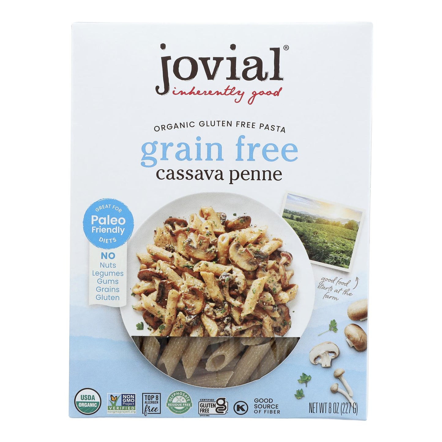 Jovial - Pasta Penne de Yuca Orgánica - Caja de 6-8 Oz