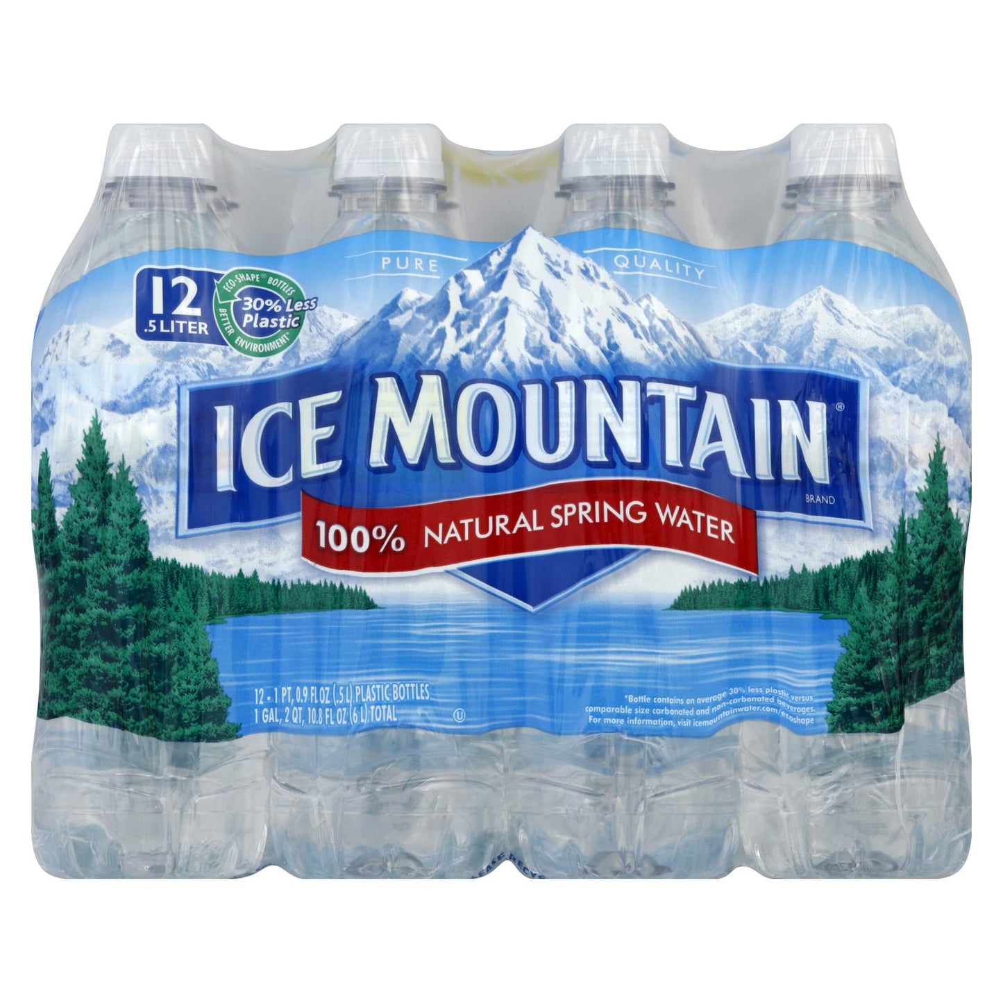 Ice Mountain - Agua de manantial natural - Caja de 2 - 12/16,9 fl oz.