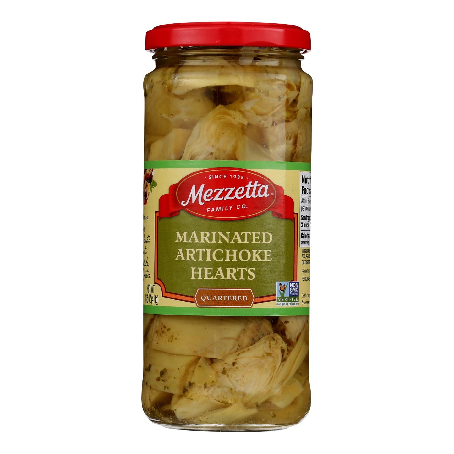 Corazones de alcachofa marinados Mezzetta - Caja de 6 - 14,5 oz