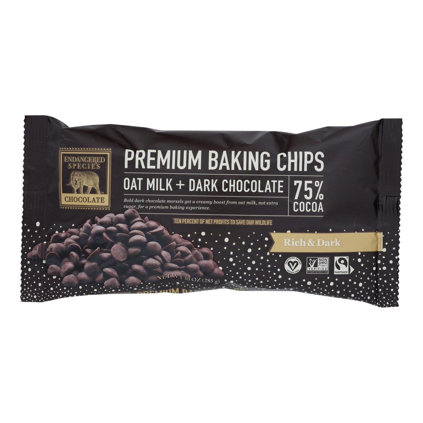 Chocolate con especies en peligro de extinción - Chips de avena Bking Oatmlk Whole Shrk - Caja de 6 a 10 oz