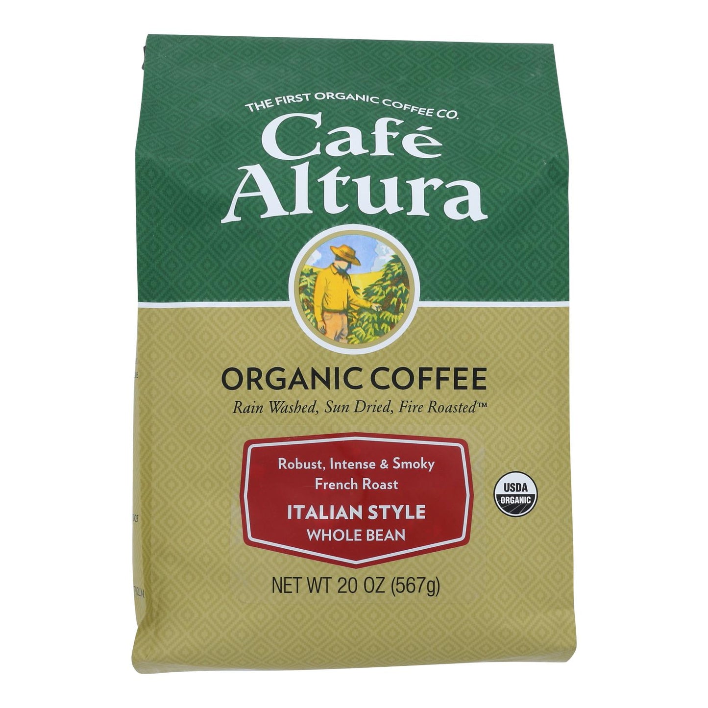 Café Altura, tostado oscuro, estilo italiano, orgánico, caja de 6, 1,25 lb