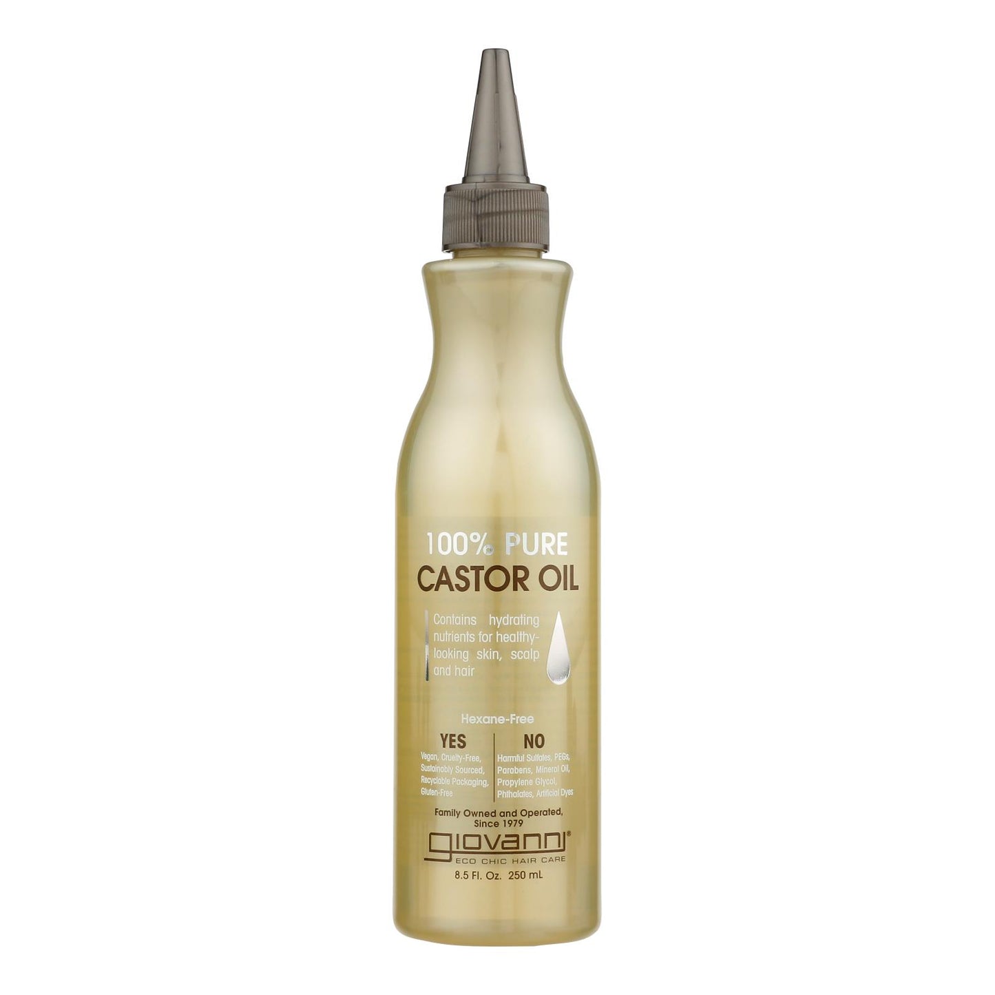 Productos para el cuidado del cabello Giovanni - Aceite de ricino 100 % puro - 1 unidad - 8,5 fz
