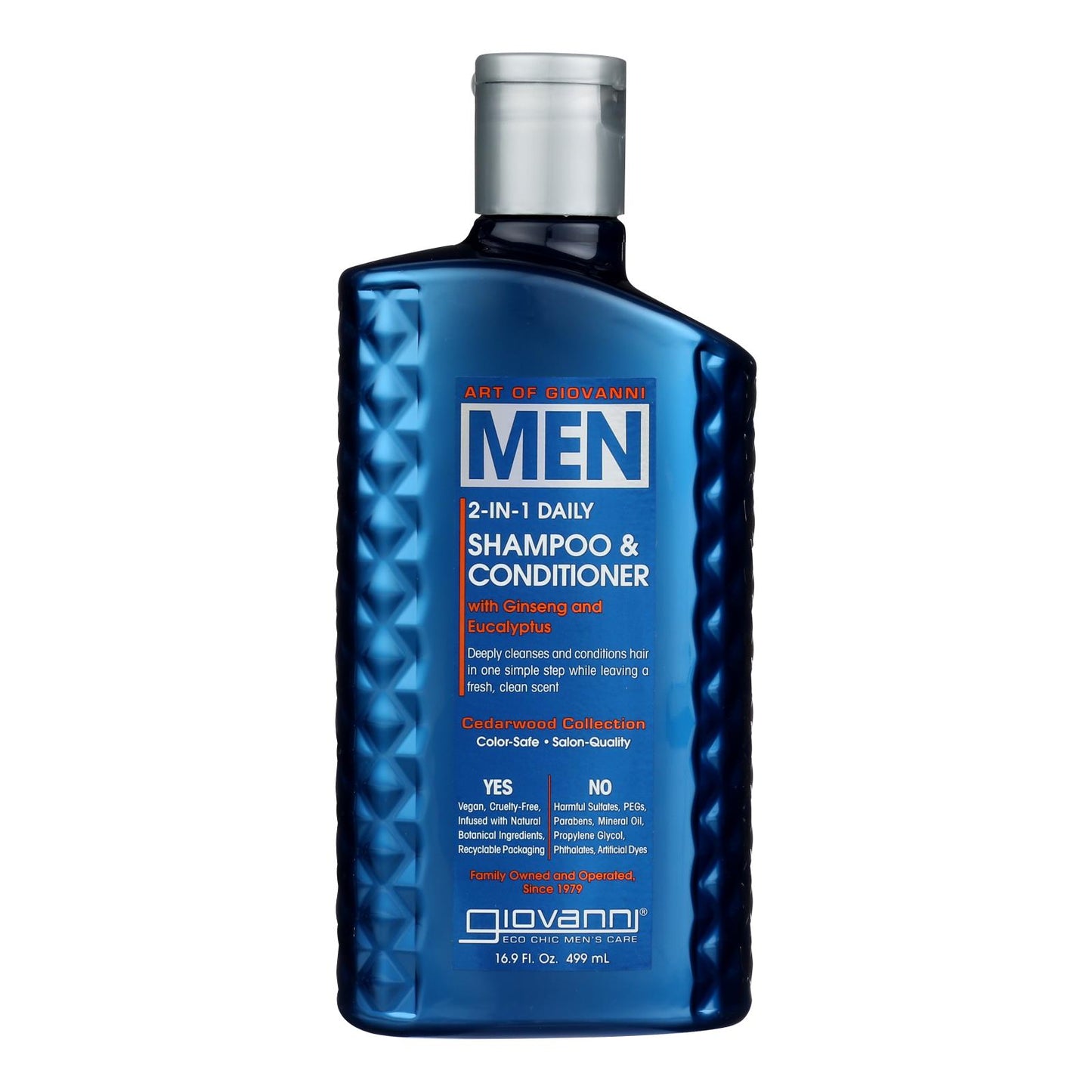 Productos para el cuidado del cabello Giovanni - Champú y acondicionador 2 en 1 para hombres, 1 unidad, 16,9 oz