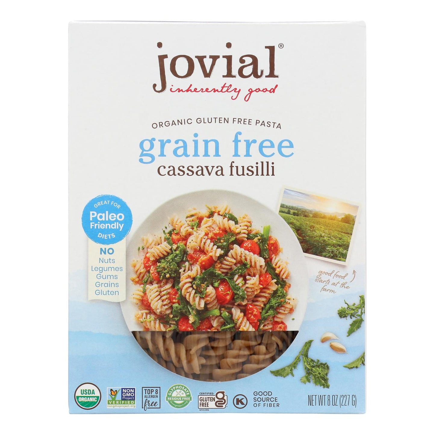 Jovial - Pasta Fusilli De Yuca Orgánica - Caja De 6-8 Oz