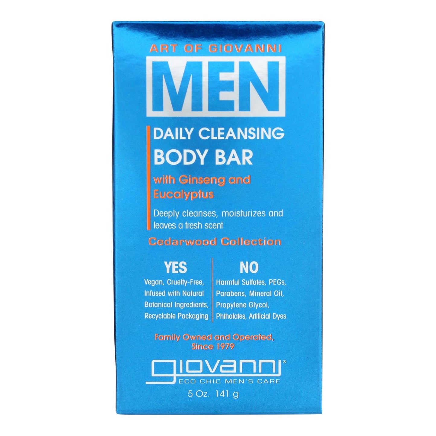 Productos para el cuidado del cabello Giovanni - Clns Body Bar Men Cdrwd - 1 unidad - 5 oz
