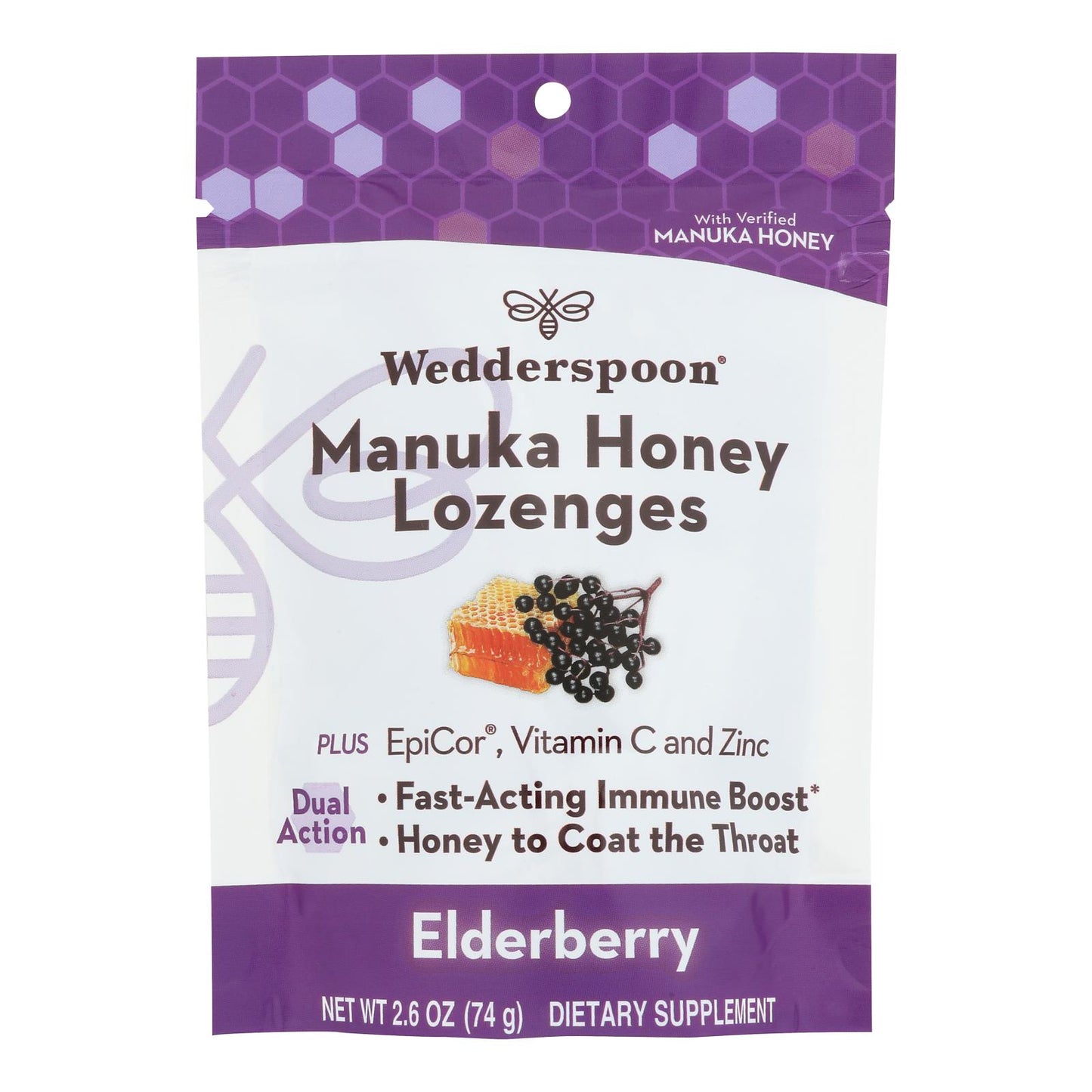 Wedderspoon - Loz 麦卢卡蜂蜜接骨木果 - 6 盒装 - 2.6 盎司