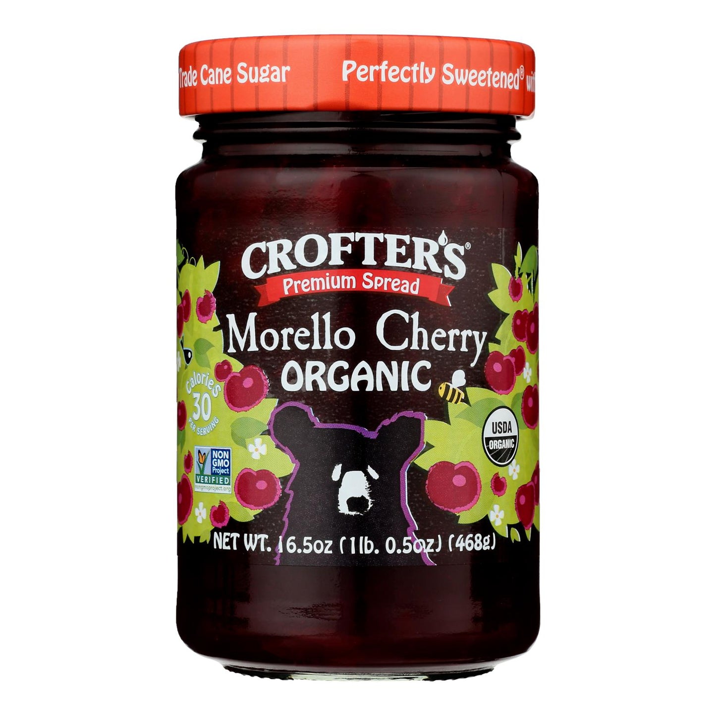 Crofters - Mermelada de cereza de primera calidad Mr. Lo - Caja de 6 - 16,5 oz