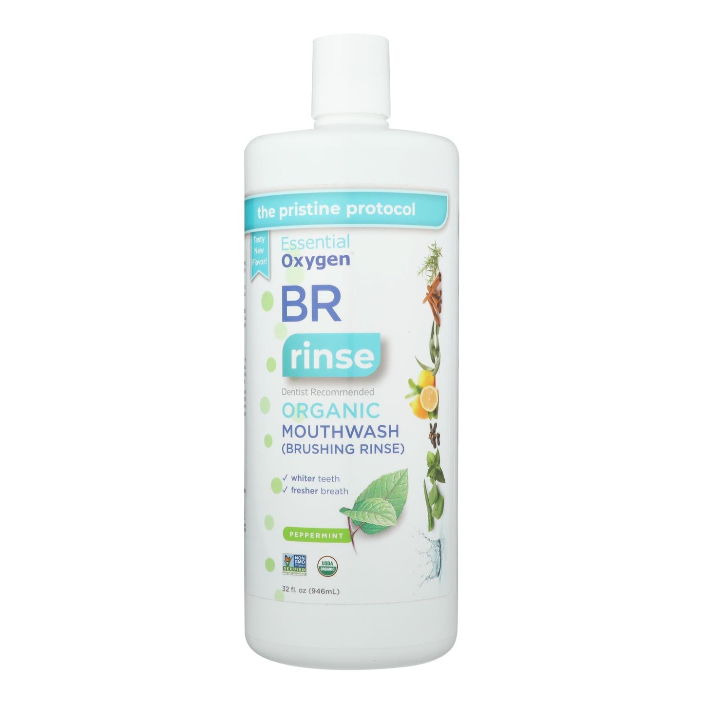Enjuague bucal Essential Oxygen de menta, 1 unidad, 32 fz