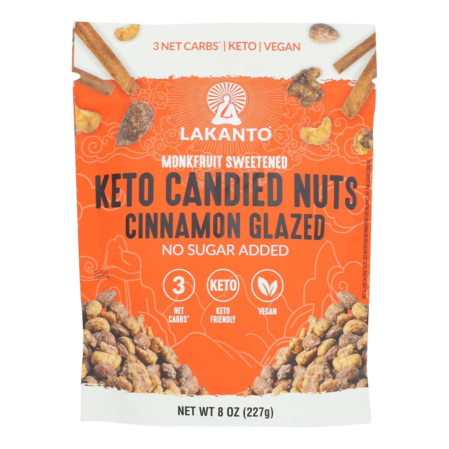 Lakanto - Nueces Keto Glaseadas Con Canela - Caja De 12-8 Oz