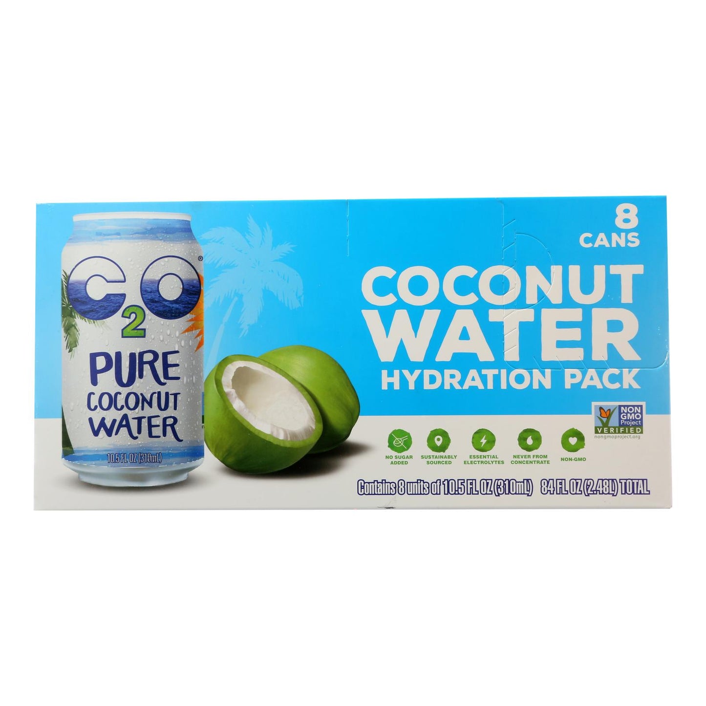 Paquete de hidratación de agua de coco pura C2o - Paquete de 3 - 8/10,5 fz