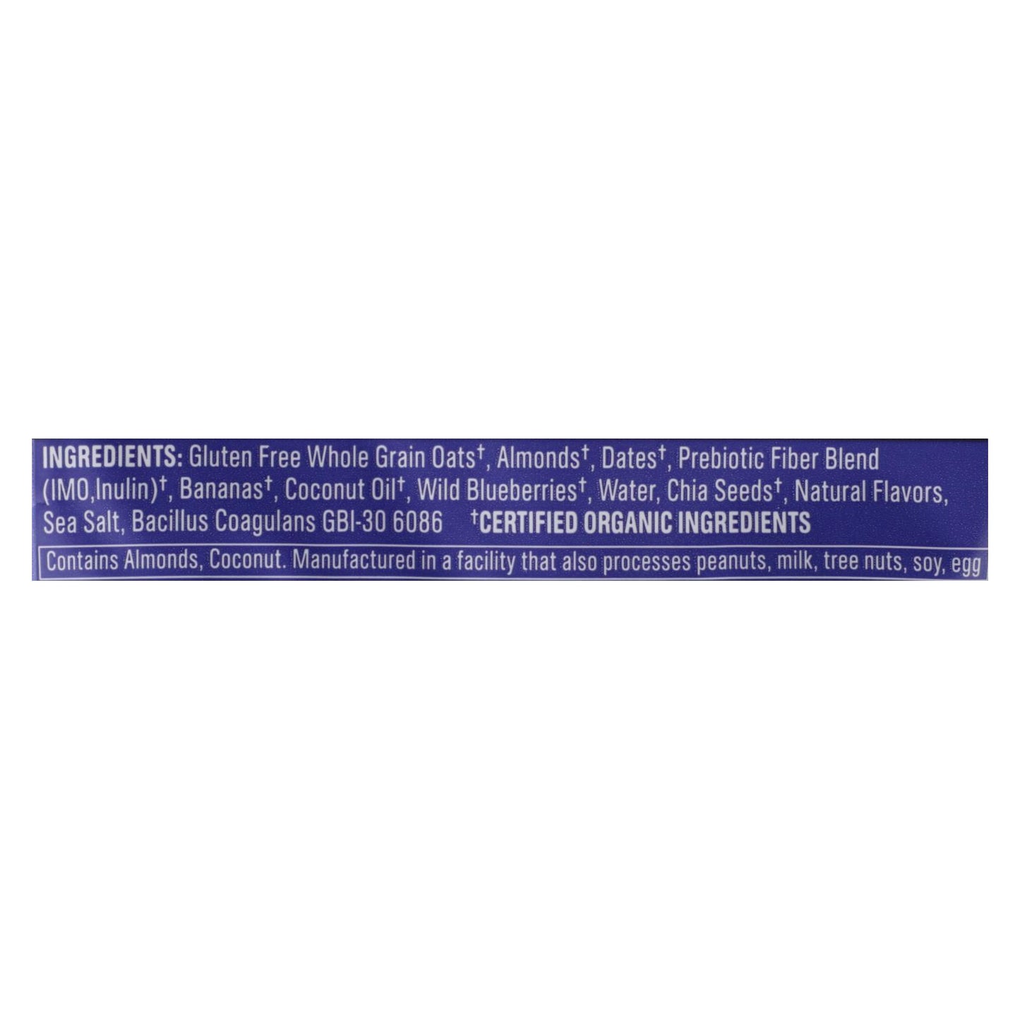 Core Foods - Barrita probiótica Blubry - Caja de 8 - 2 oz