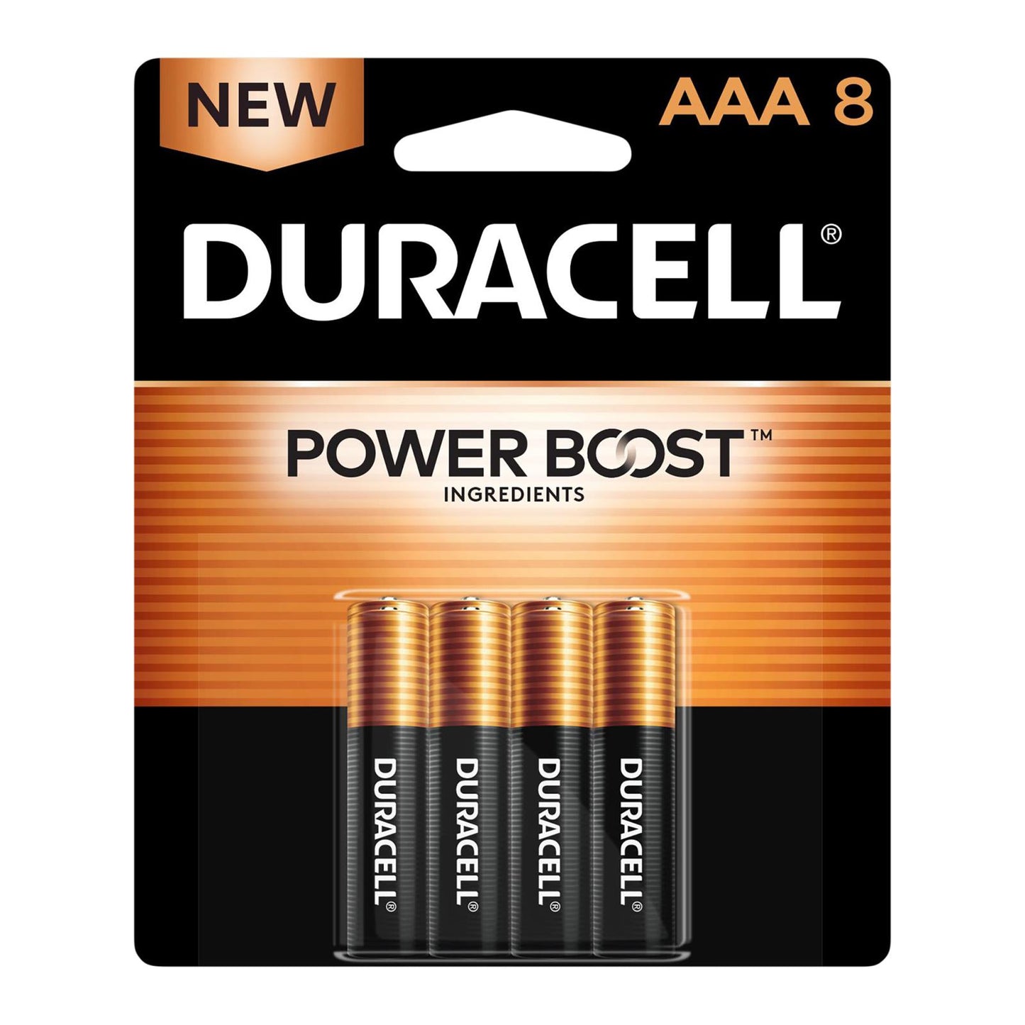 Duracell - Pilas alcalinas AAA de 1,5 V, color mantequilla, caja de 40, 8 unidades