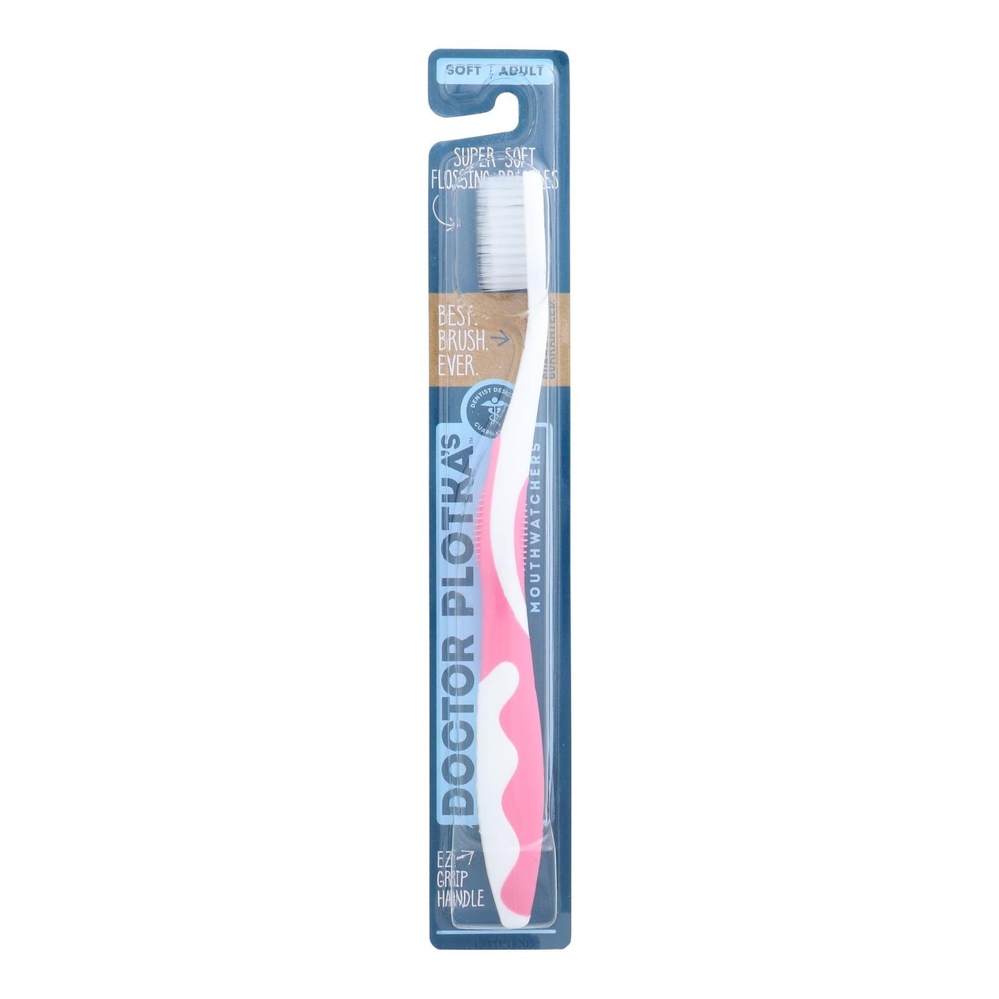 Cepillo de dientes para adultos Doctor Plotka's, rosa, caja de 6, 1 unidad