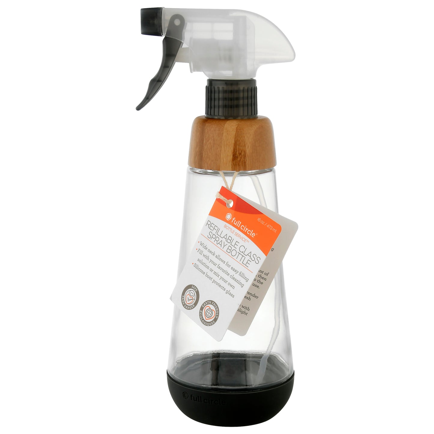 Full Circle Home - Botella de spray de vidrio de 16 oz, color gris, 1 unidad, 1 unidad