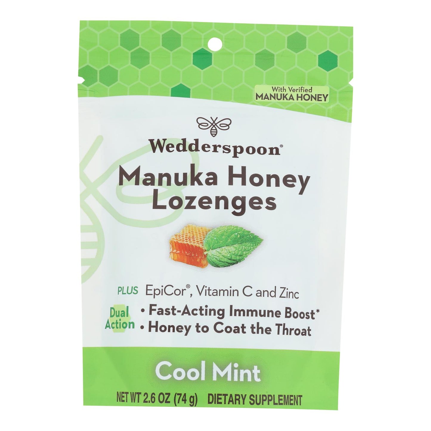 Wedderspoon - Loz 麦卢卡蜂蜜清凉薄荷 - 6 盒装 - 2.6 盎司