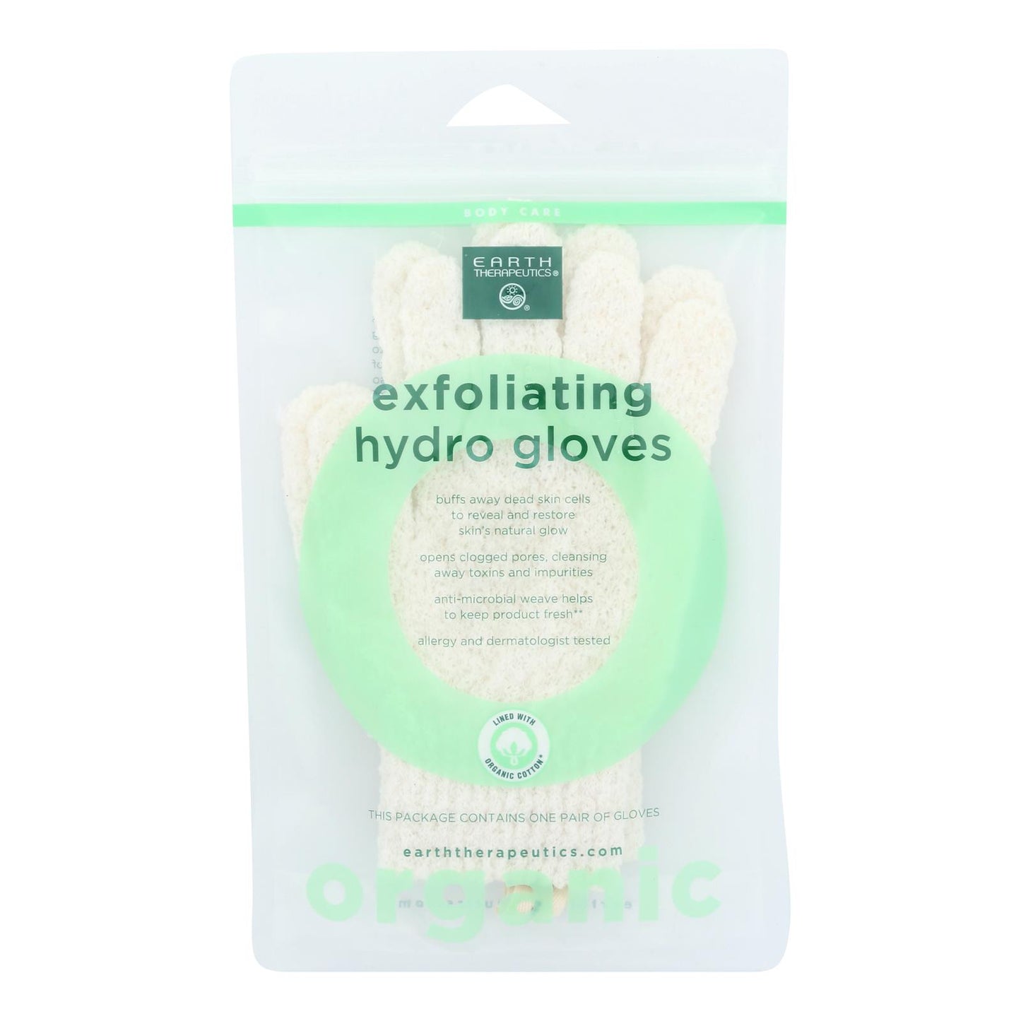 Earth Therapeutics - Guantes Cttn Exflting - 1 unidad - 1 par