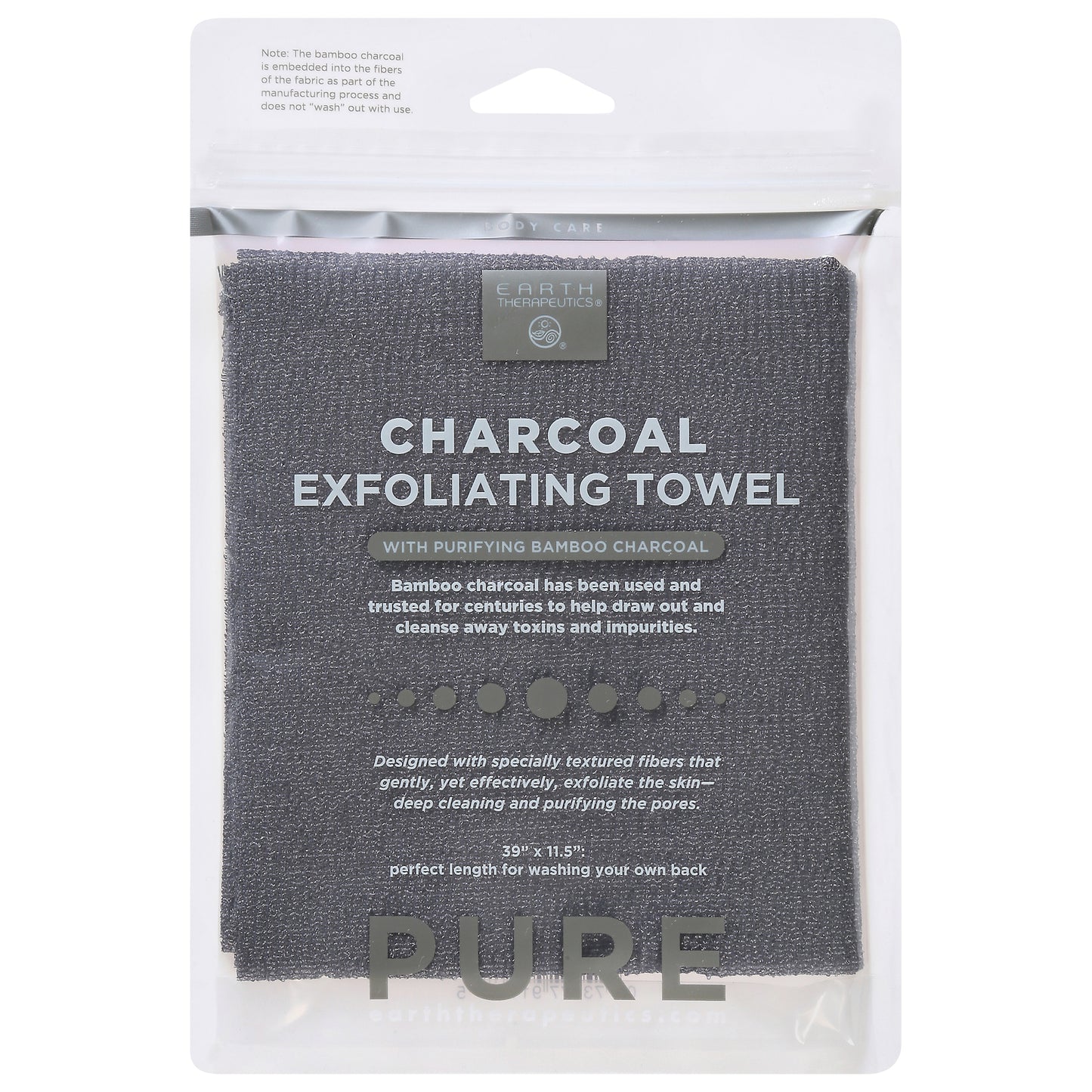 Earth Therapeutics - Toalla purificadora Hydro Towel Chrcol - 1 unidad - 0,06 oz