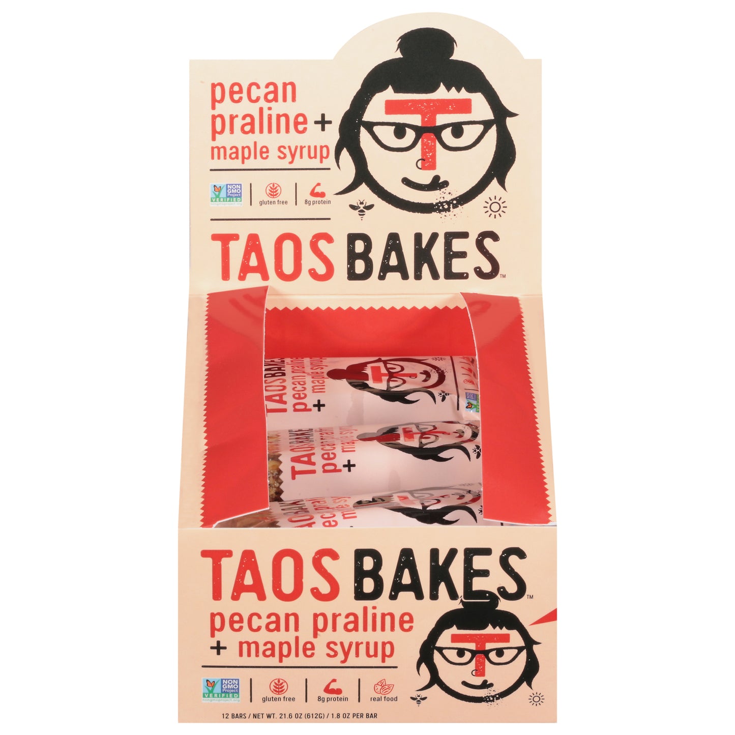 Taos Bakes - Bar Pecn Prline Mple 糖浆 - 12 盒装 - 1.8 盎司