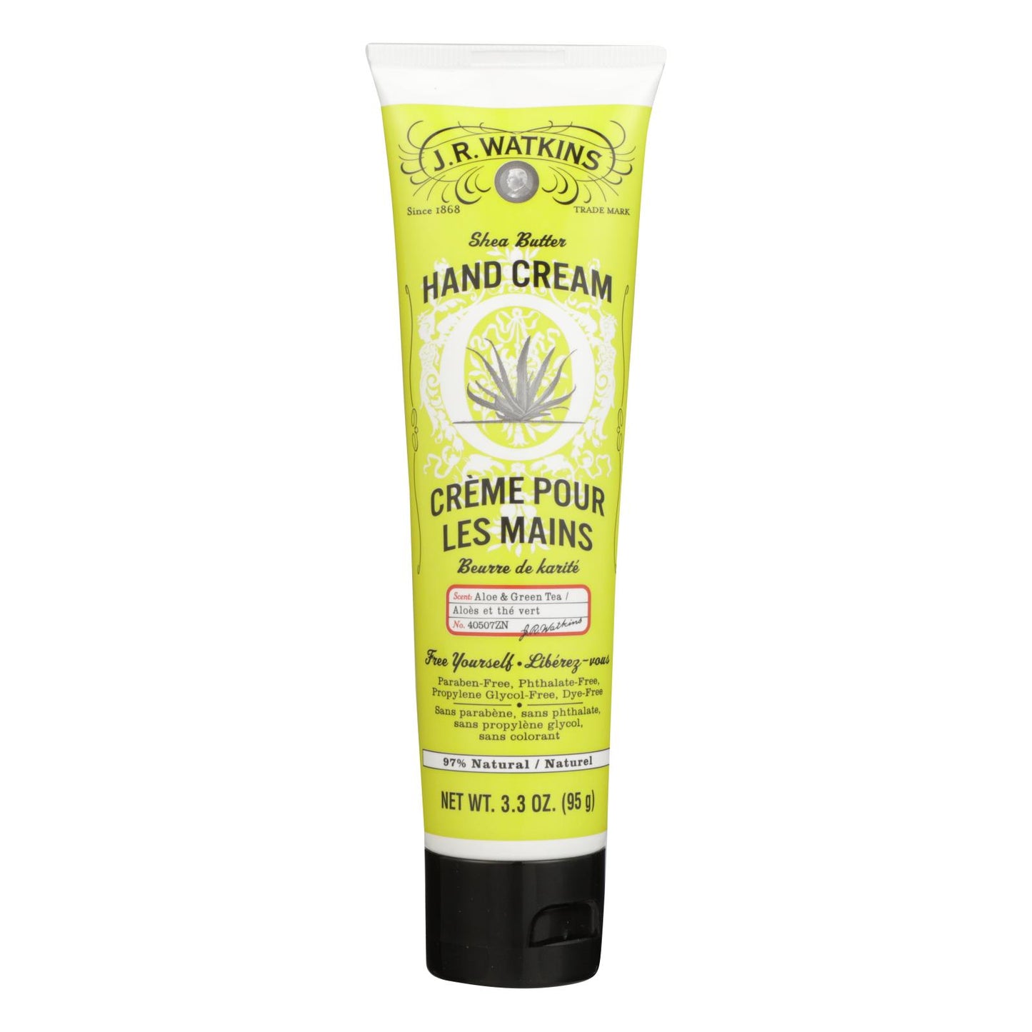 Jr Watkins - Crema de manos con aloe y té verde - Caja de 3 - 3,3 fz