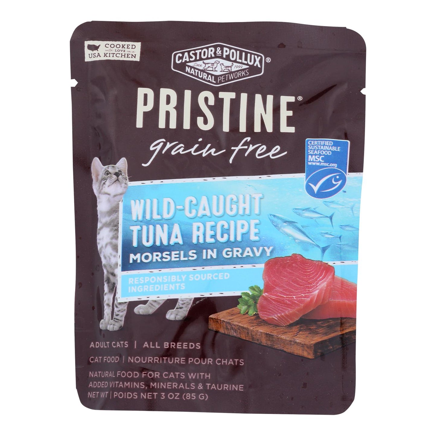Castor & Pollux - Atún salvaje Cat Fd Grvy Gr F - Caja de 24 - 3 oz