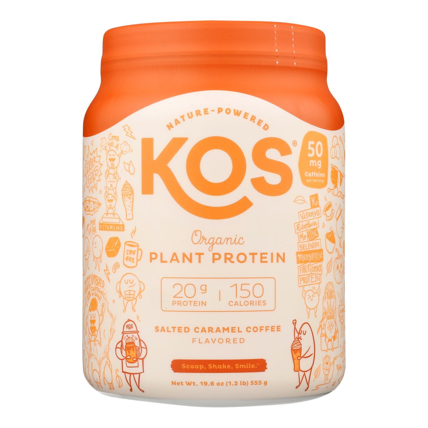 Kos - Polvo protector de café con caramelo - 1 unidad - 19,6 oz