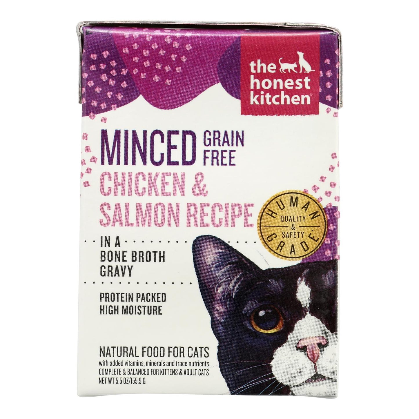 诚实厨房 - 猫粮鸡肉三文鱼汁 - 12 盒装 - 5.5 盎司