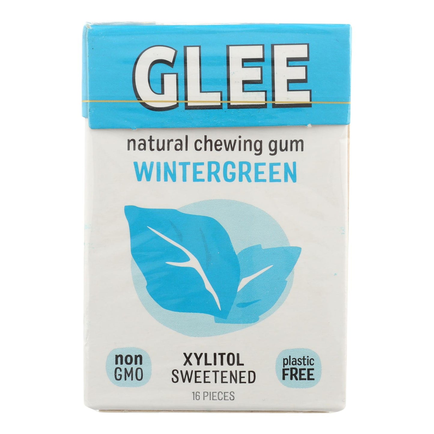 Chicle sin azúcar Glee Gum - Wintergreen - Caja de 12 - 16 piezas