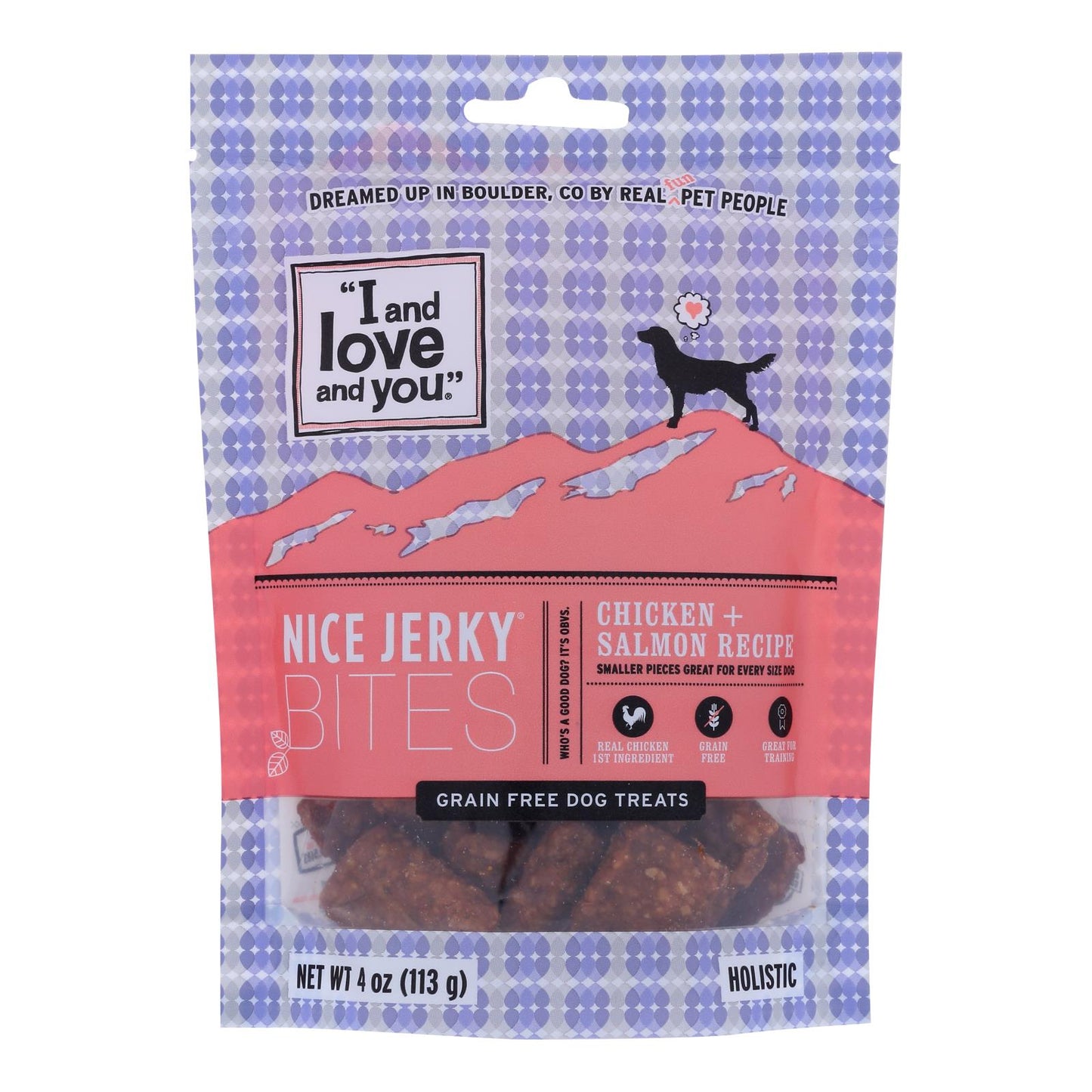 Yo y tu amor - Golosinas para perros Jrky Chkn&slmn - Caja de 6 - 4 oz