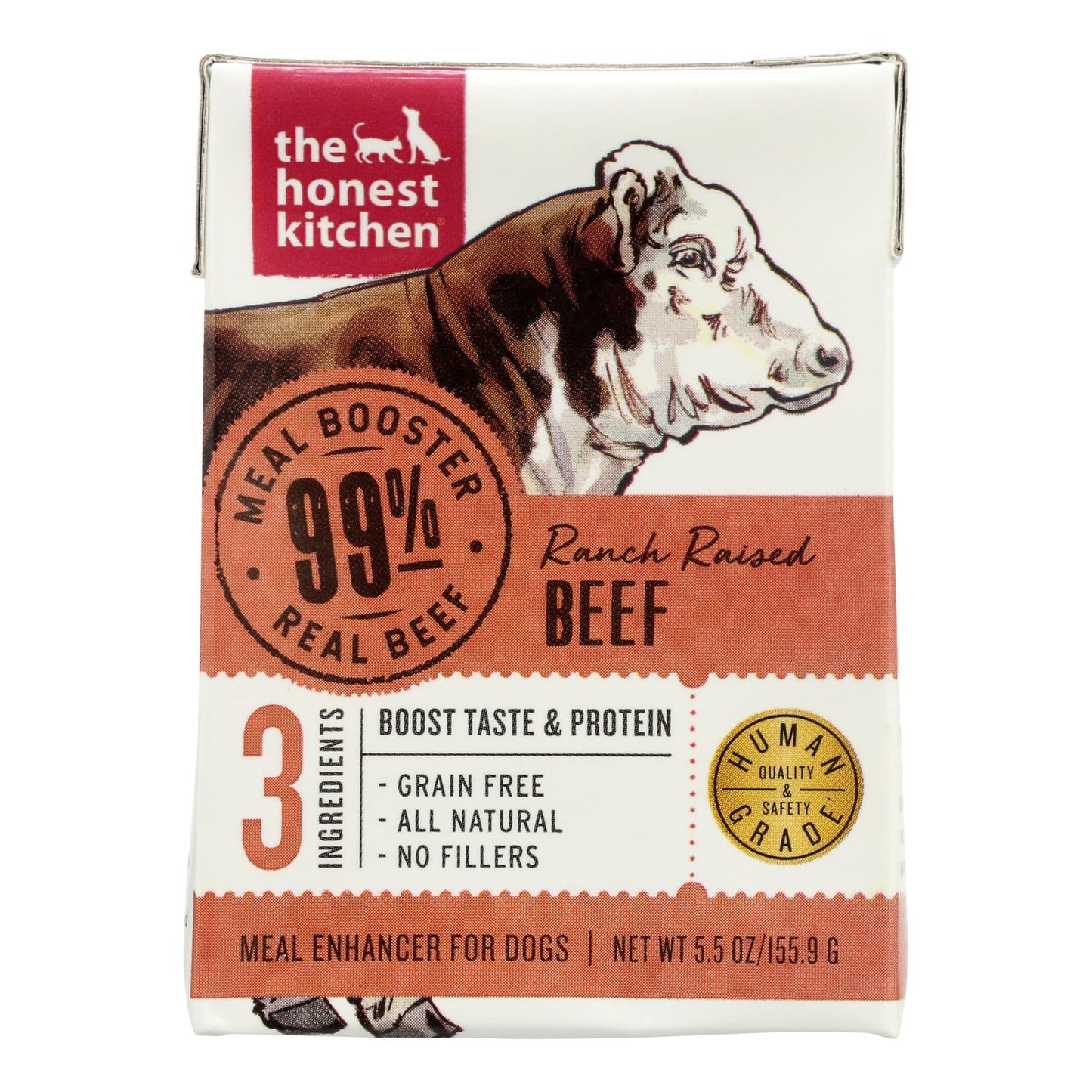 诚实厨房 - 狗粮增强剂 99% 牛肉 - 12 箱 - 5.5 盎司