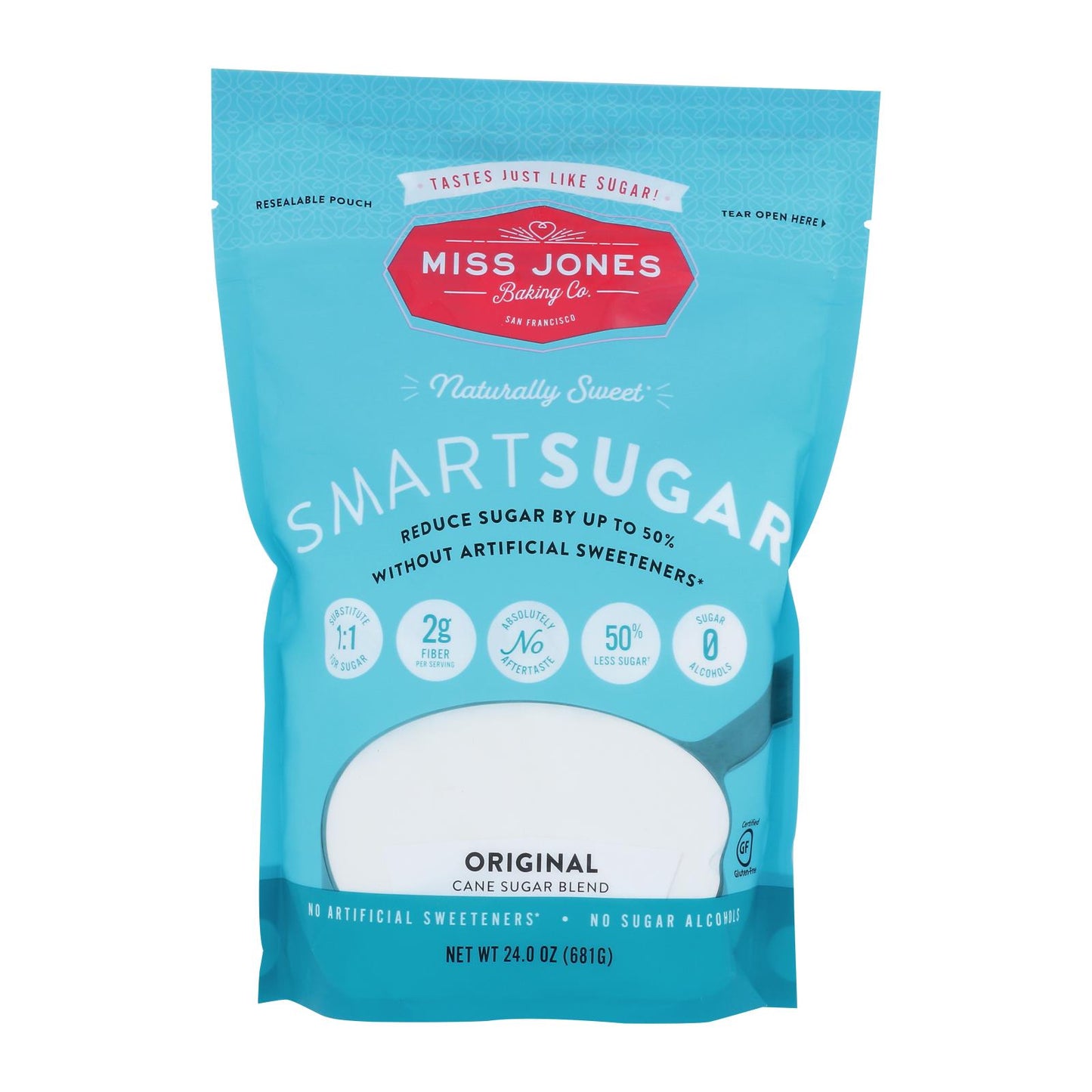 Miss Jones Baking Co - Mezcla de azúcar de caña Smartsugar - Caja de 6 - 24 oz