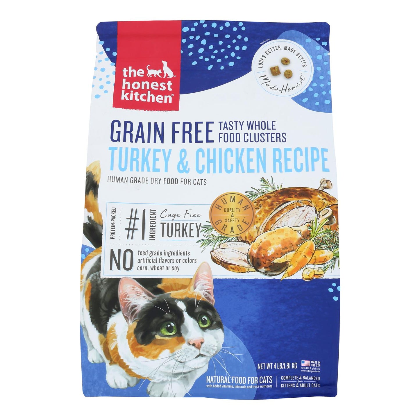 诚实厨房 - 猫粮绿色免费Trky&chkn - 8-4 磅一箱