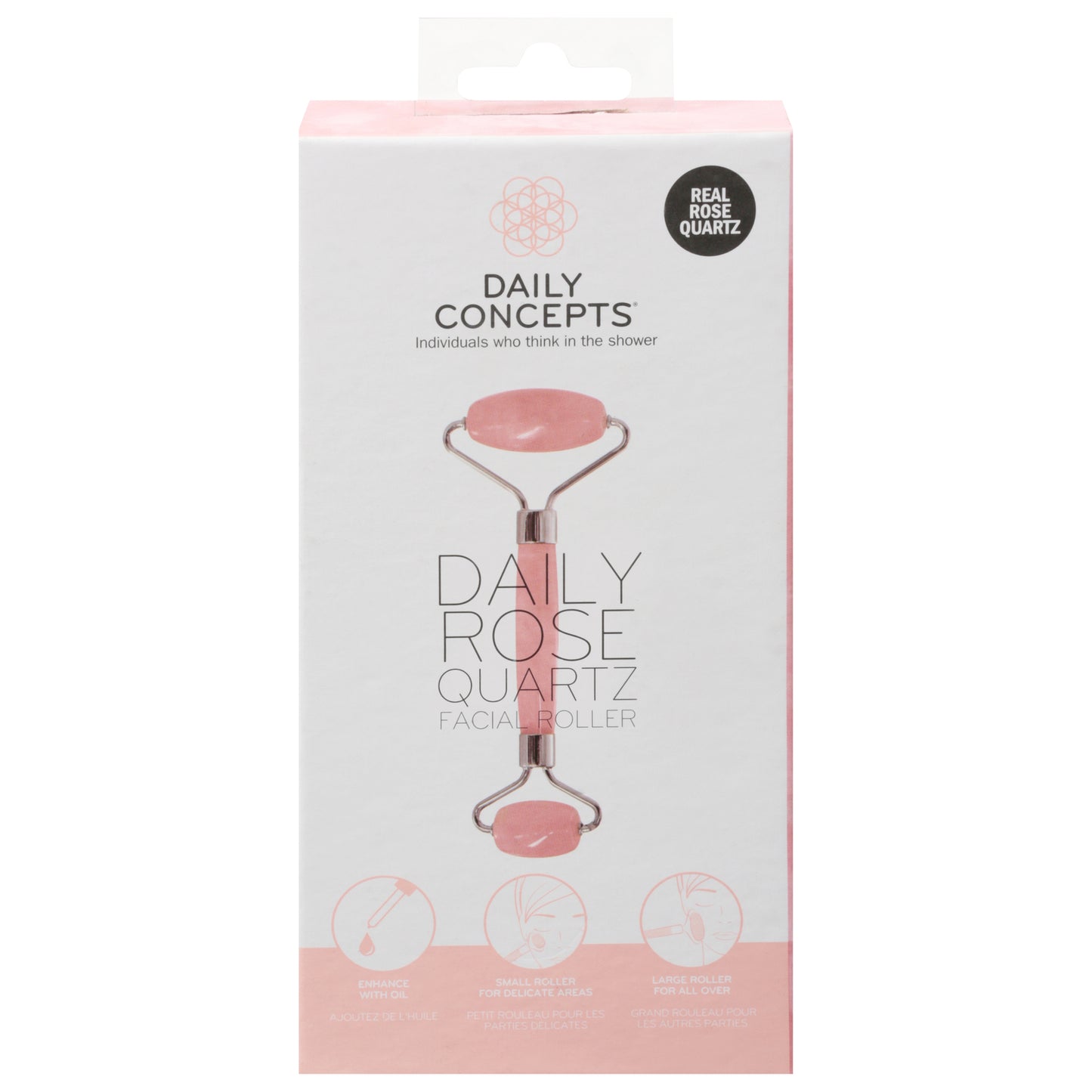 Conceptos diarios - Rodillo facial de cuarzo rosa - 1 unidad - 1 unidad