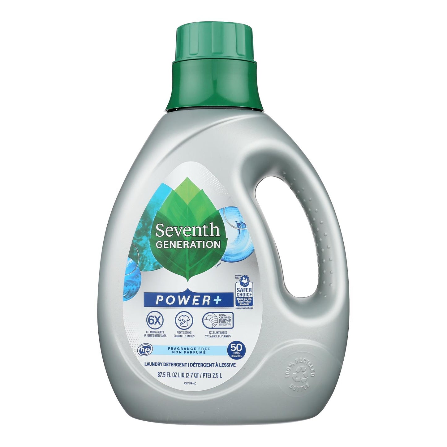 Séptima generación - Detergente líquido para ropa PWR Free Clear - Caja de 4 - 87,5 Fz
