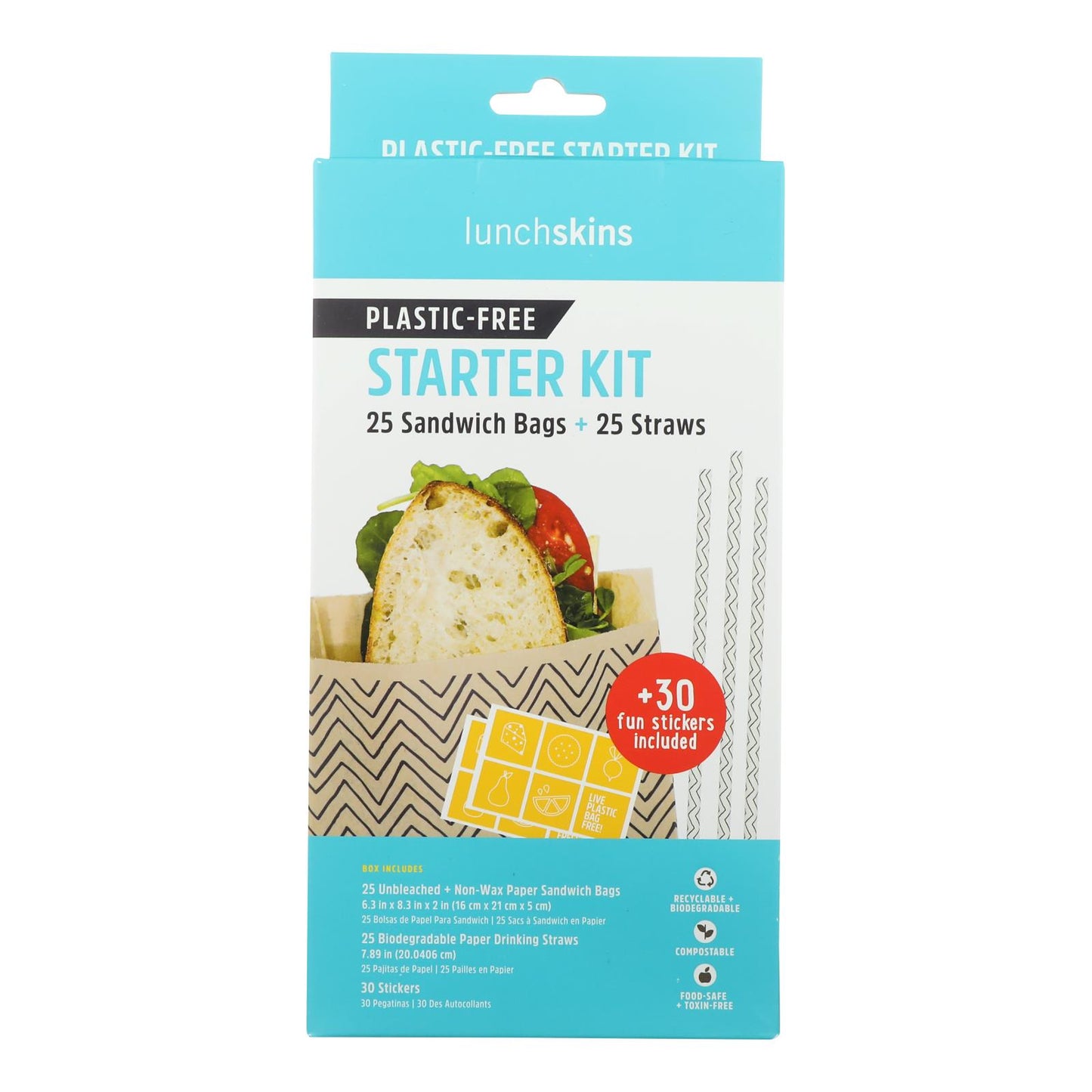 Lunchskins - Kit de inicio sin plástico - Caja de 12 - 1 kit
