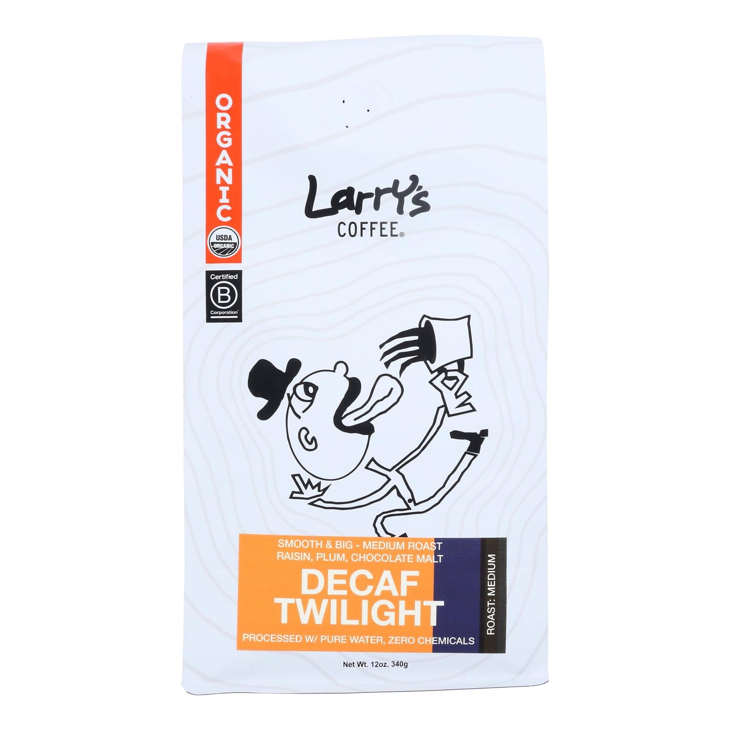 Café descafeinado Twilight de Larry's Coffee - Caja de 6 - 12 oz