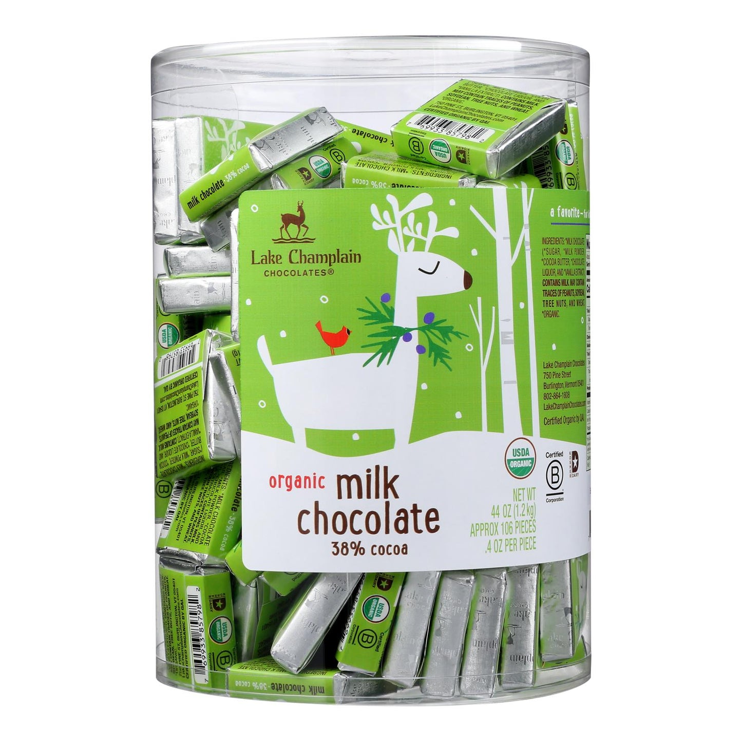 尚普兰湖巧克力 - 巧克力棒 - 106 块装,每块 0.4 盎司