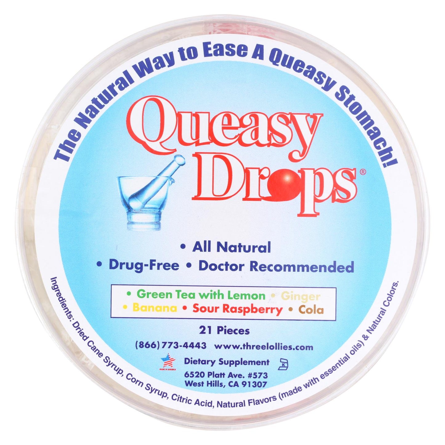 Three Lollies Queasy Drops - 容器 - 21 包