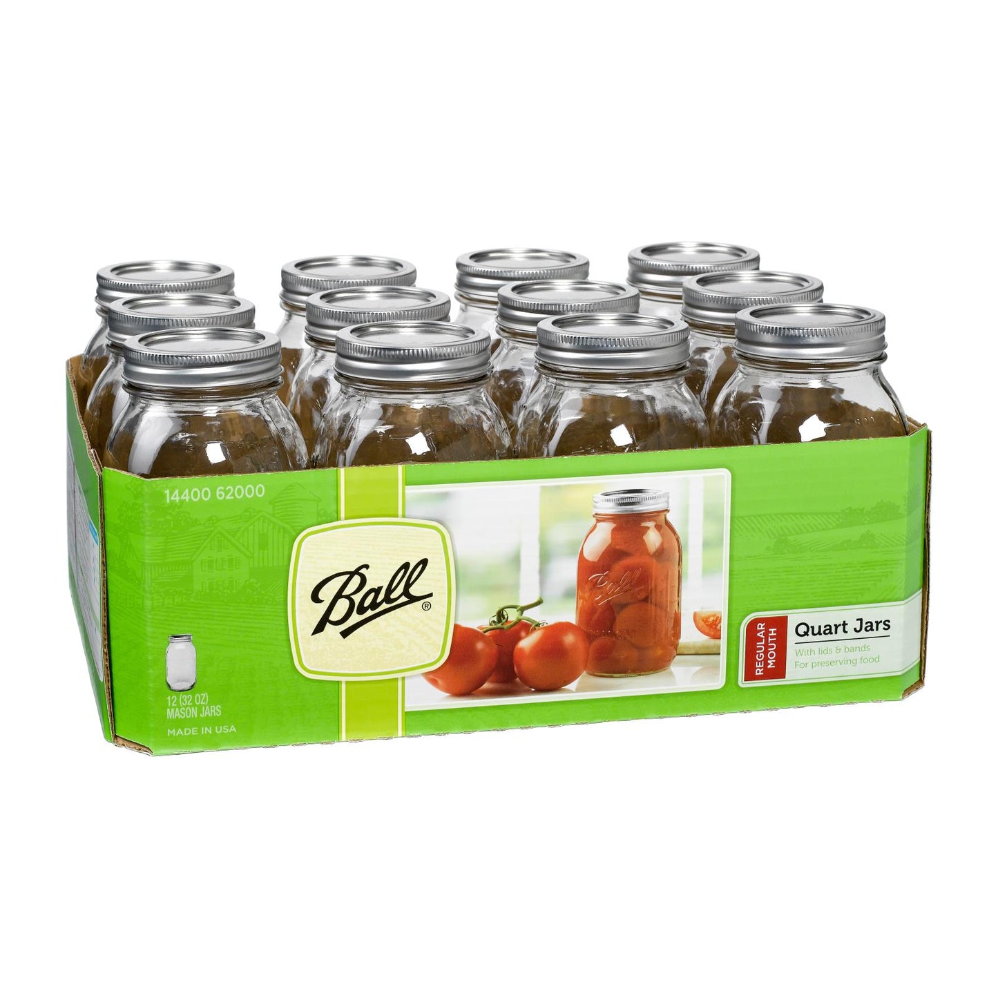 Frasco para conservas Ball de boca regular de 32 oz con tapa - Caja de 1 - 12 unidades
