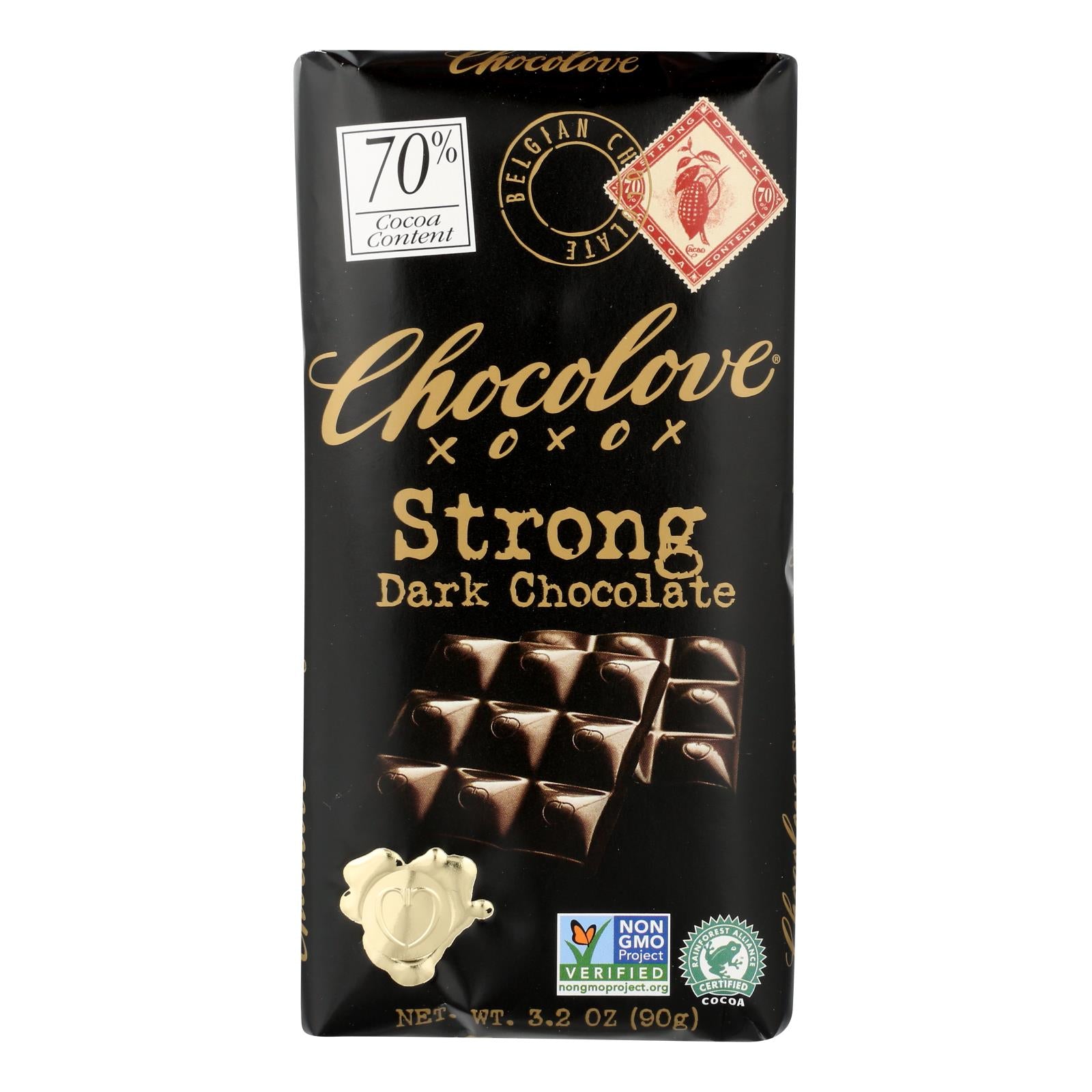 Chocolove Xoxox - Premium Chocolate Bar - Dark Chocolate - Strong