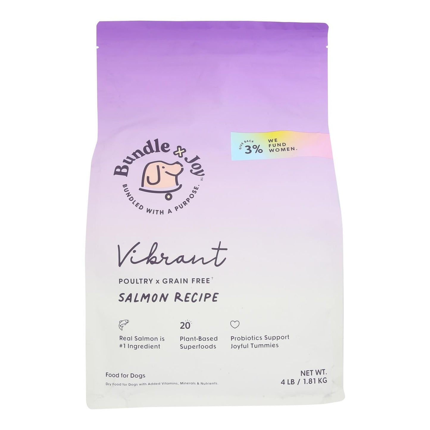 Paquete X Joy - Alimento seco para perros con sabor a salmón vibrante - Caja de 6 a 4 libras